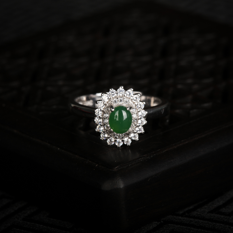 天然翡翠戒指-红掌柜