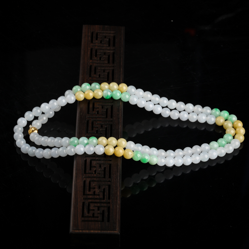 7.5mm糯种福禄寿翡翠项链-红掌柜