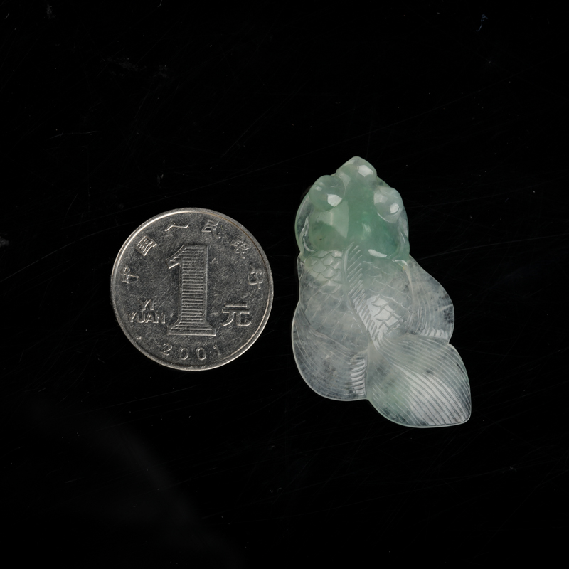 缅甸飘花翡翠金玉满堂吊坠-红掌柜