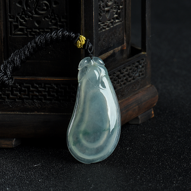 糯冰种飘花翡翠福瓜吊坠-红掌柜