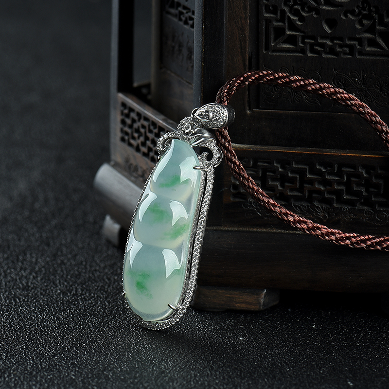 飘翠翡翠连中三元吊坠-红掌柜