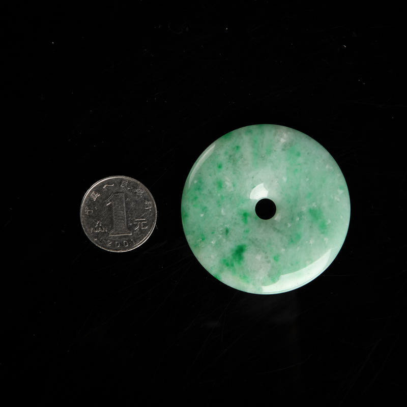 豆种飘翠平安扣吊坠-红掌柜