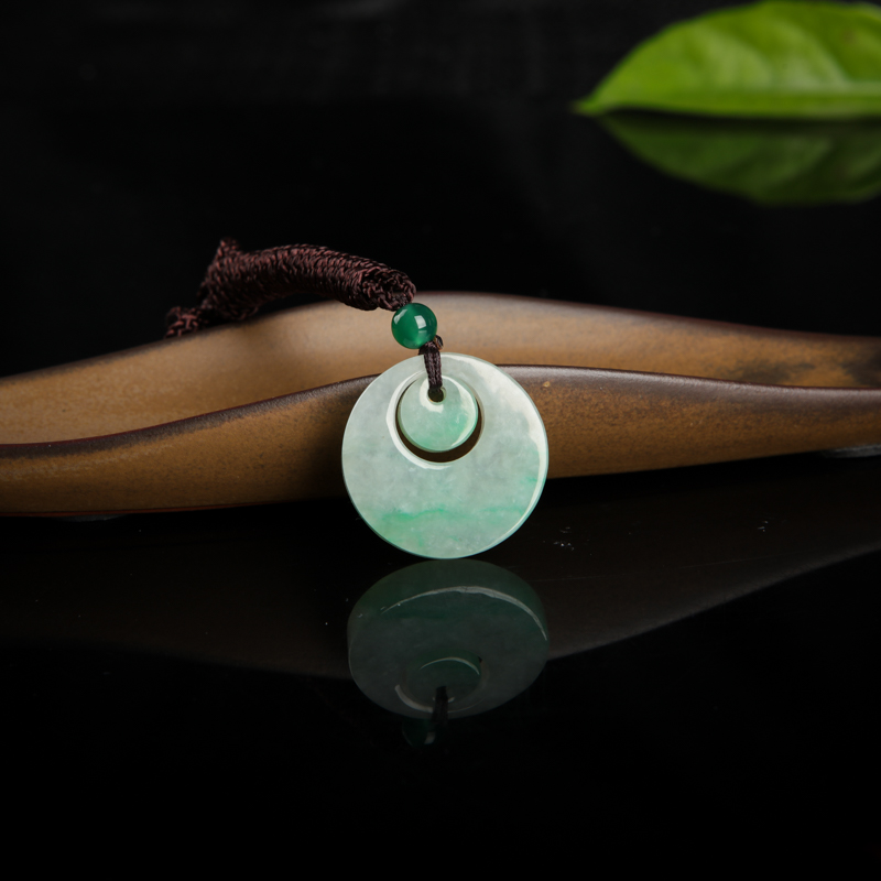 飘翠翡翠平安团圆吊坠-红掌柜