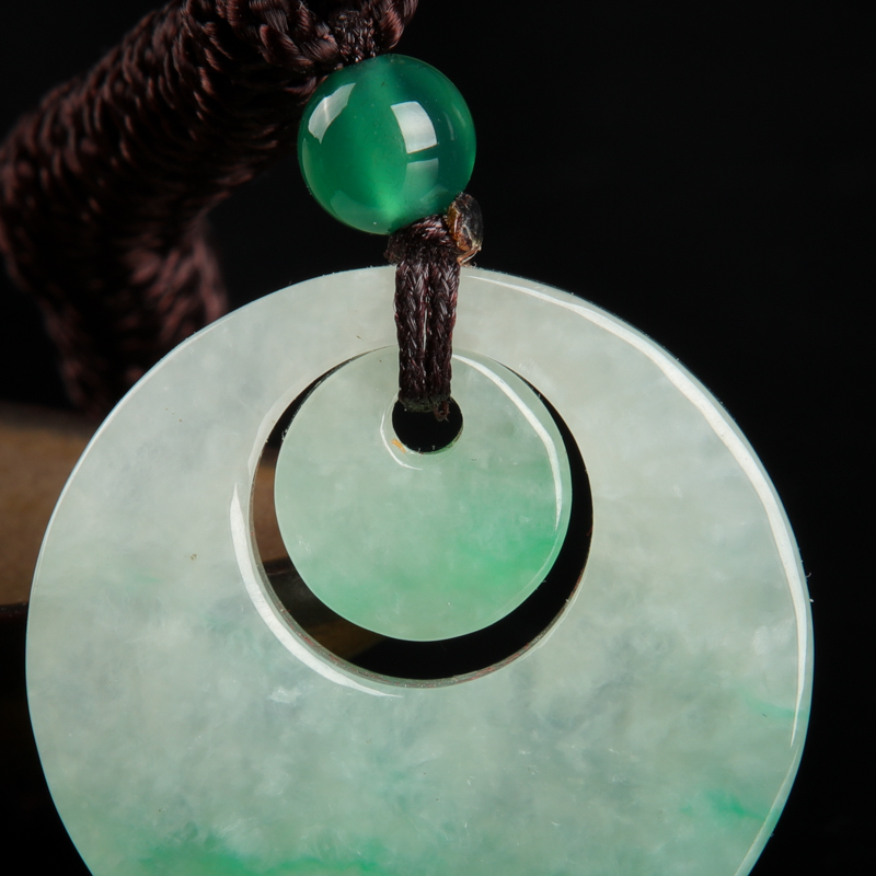 糯种翡翠平安团圆吊坠-红掌柜