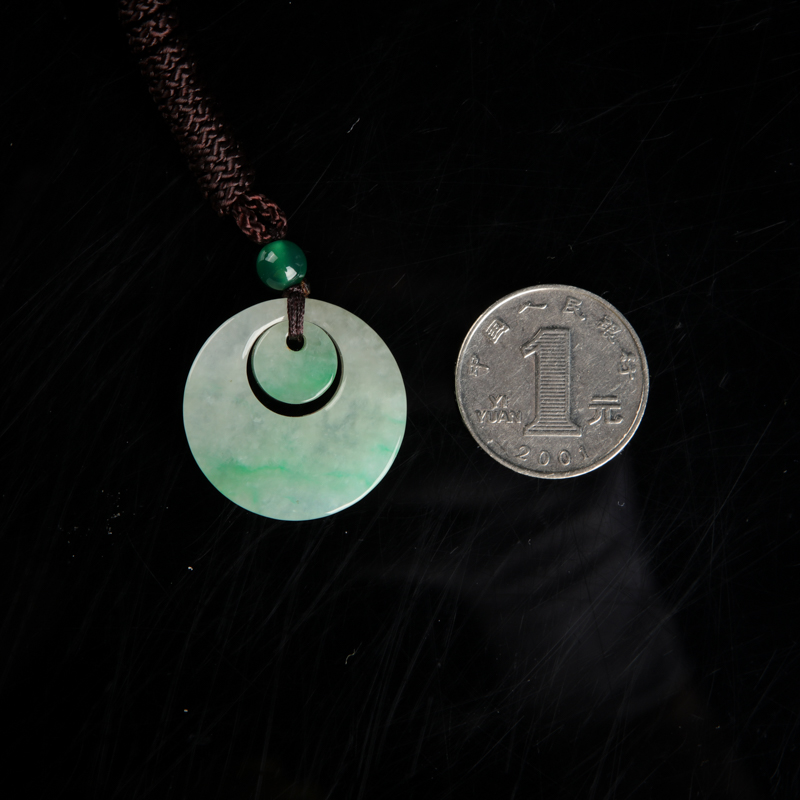 天然翡翠平安团圆吊坠-红掌柜