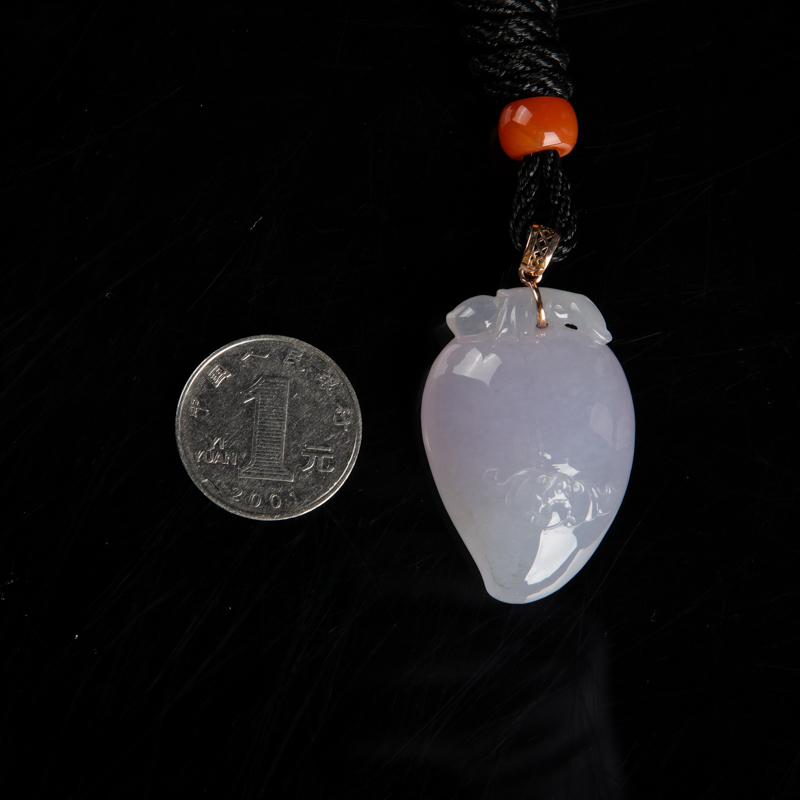 天然翡翠寿桃吊坠-红掌柜