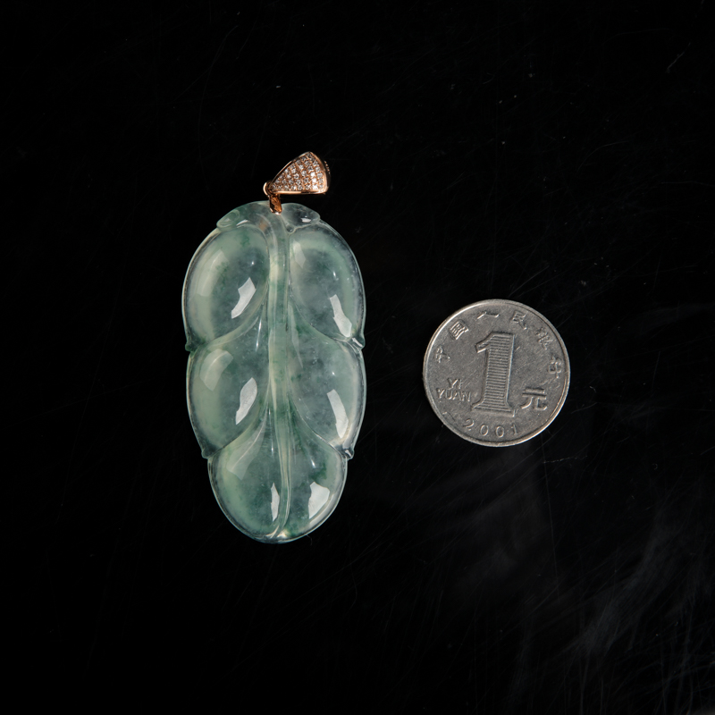 天然翡翠金枝玉叶吊坠-红掌柜