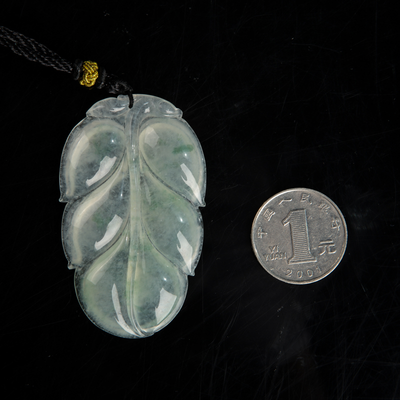 天然翡翠金枝玉叶吊坠-红掌柜