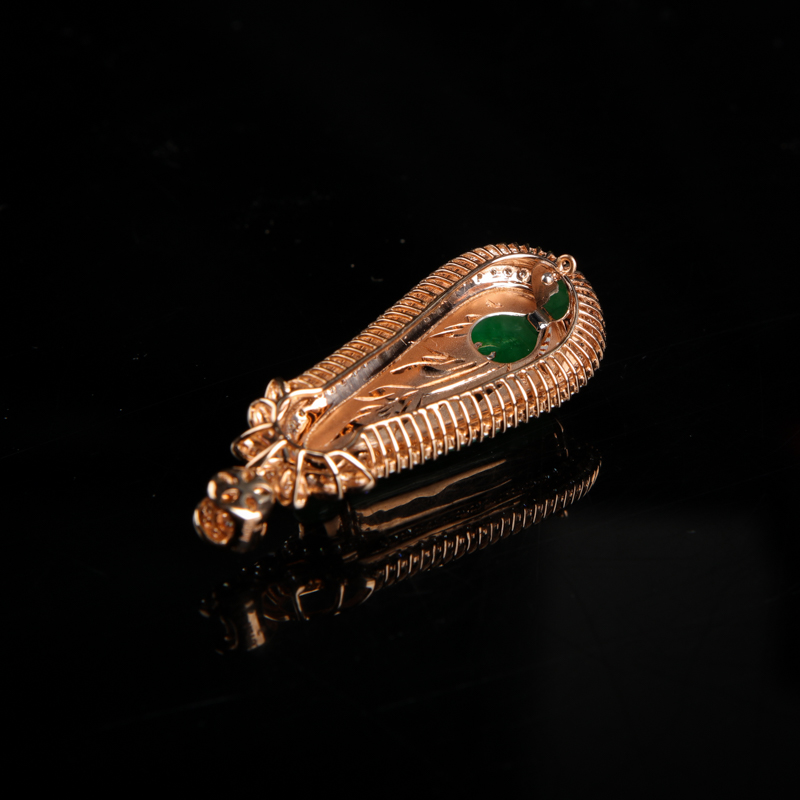 缅甸豆种翠绿翡翠福瓜吊坠-红掌柜