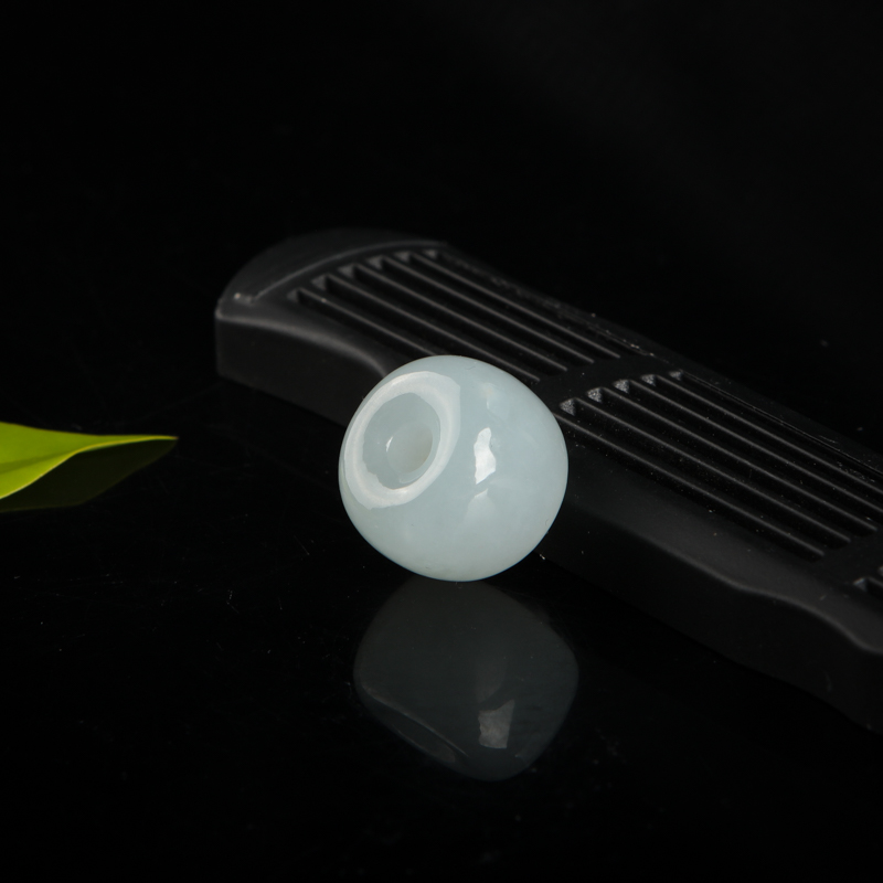 缅甸糯种白色翡翠路路通吊坠-红掌柜