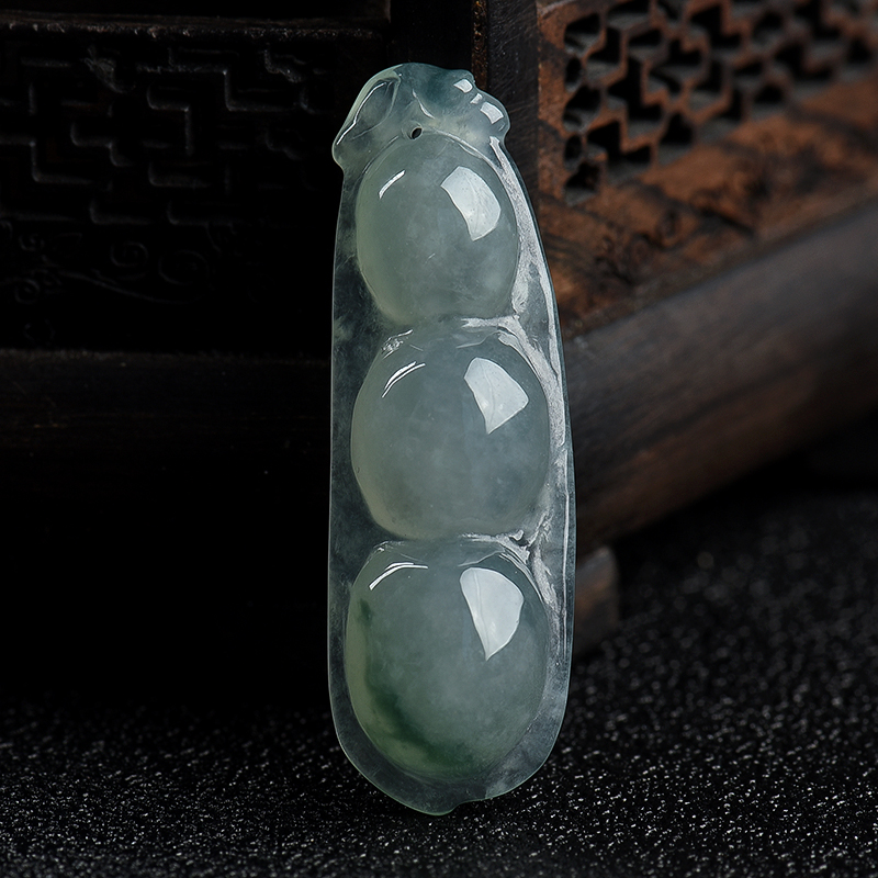 缅甸天然糯冰种飘花翡翠吊坠-红掌柜