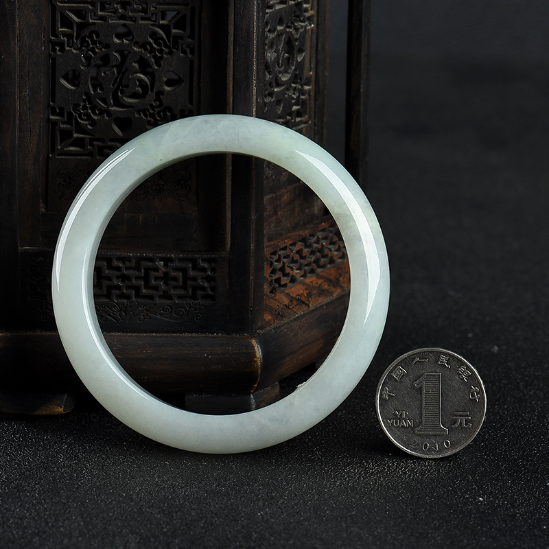 天然豆种翡翠手镯-红掌柜