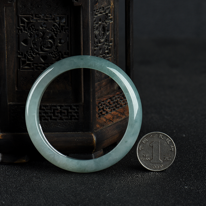 豆种翡翠手镯-红掌柜