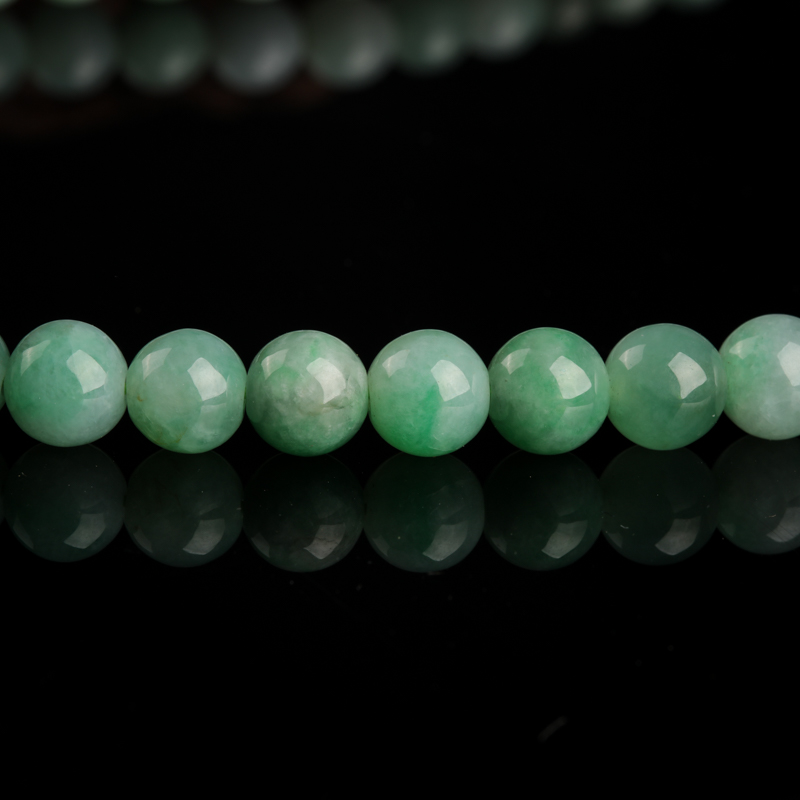 天然糯种浅绿翡翠项链-红掌柜