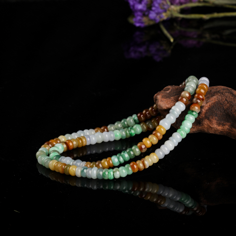 缅甸糯种福禄寿翡翠项链-红掌柜