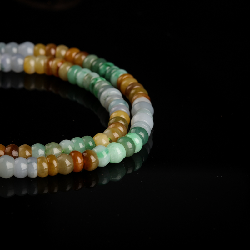 缅甸糯种福禄寿翡翠项链-红掌柜