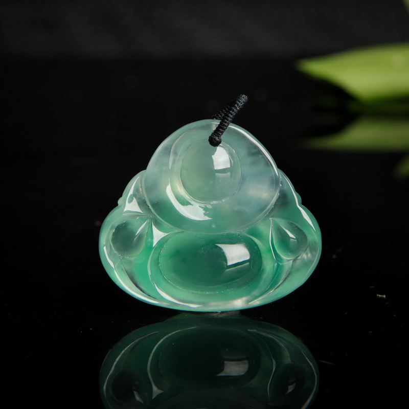 翡翠弥勒佛吊坠-红掌柜