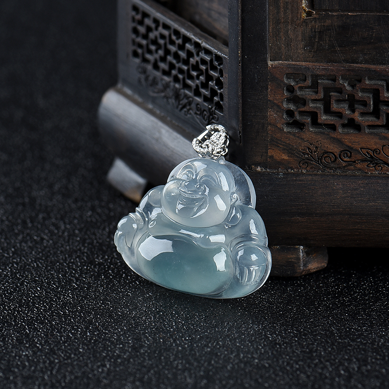 翡翠弥勒佛吊坠-红掌柜