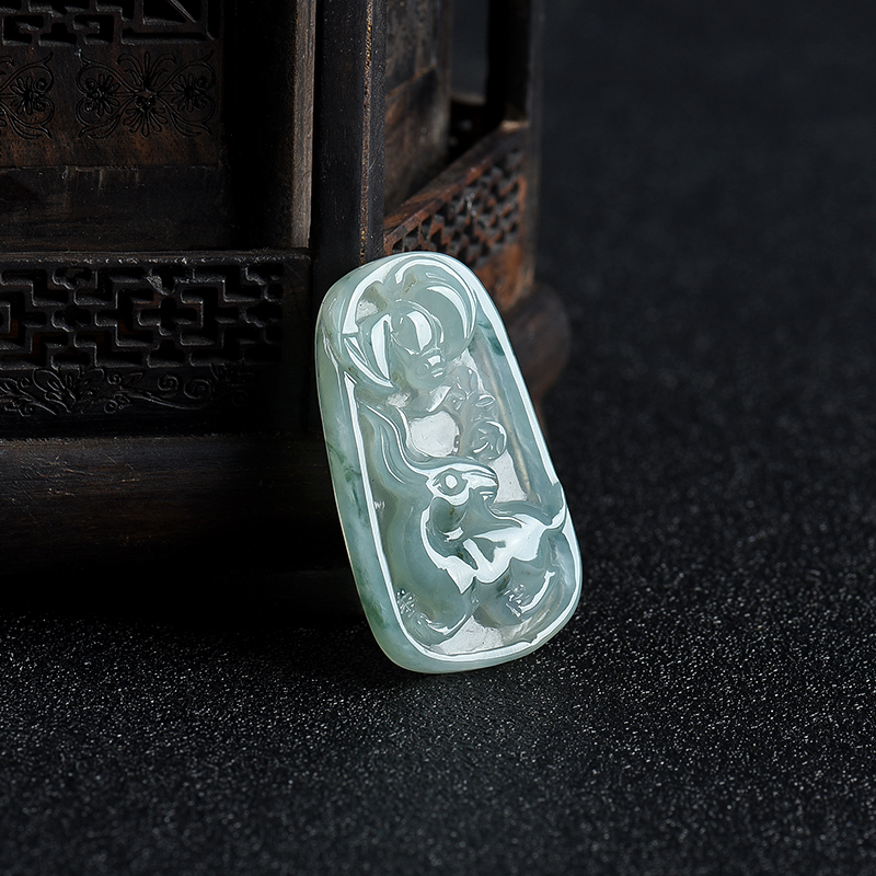 飘花翡翠福寿如意吊坠-红掌柜