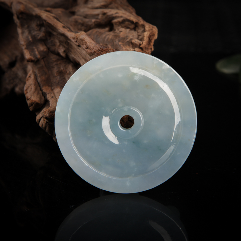 缅甸天然灰绿翡翠仿古龙吊坠-红掌柜