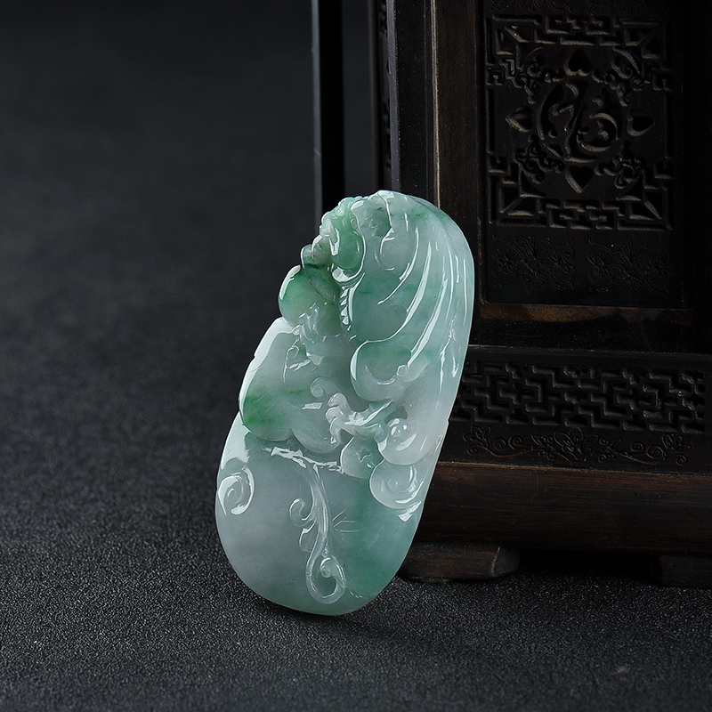 翡翠福寿如意吊坠-红掌柜