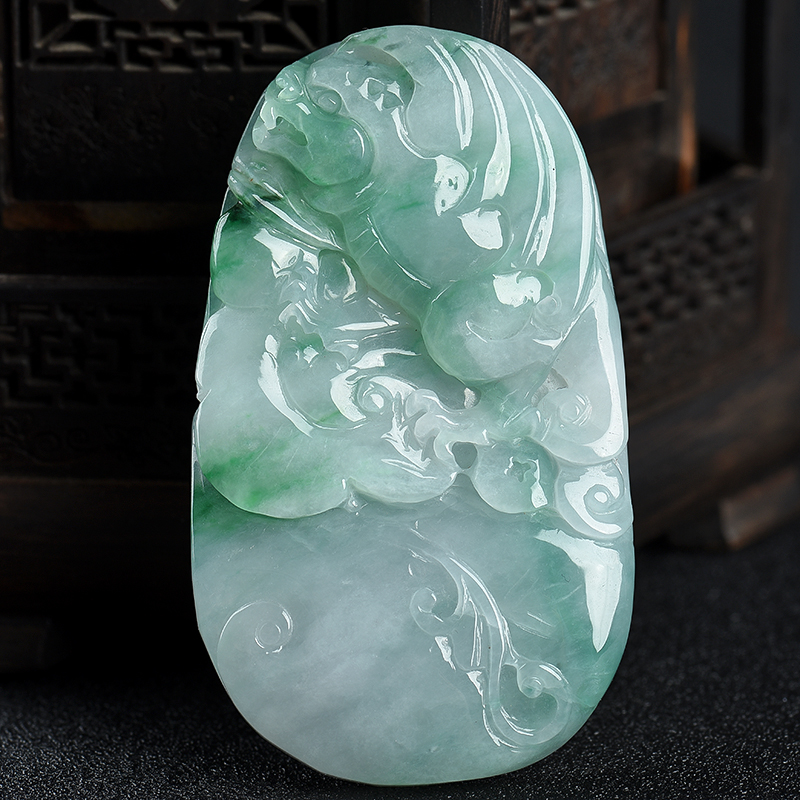 缅甸翡翠福寿如意吊坠-红掌柜