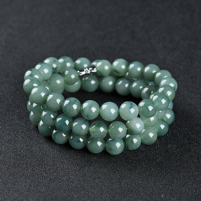 灰绿翡翠项链-红掌柜