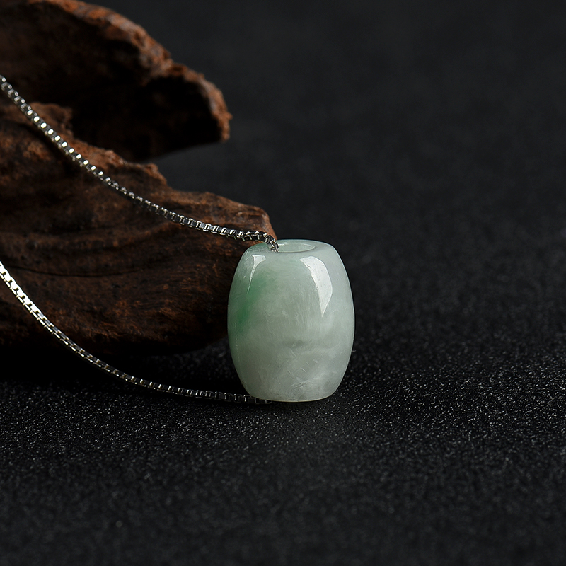 缅甸天然飘翠翡翠路路通吊坠-红掌柜