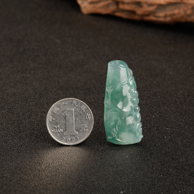 缅甸A货天然糯冰种翡翠吊坠 - 红掌柜