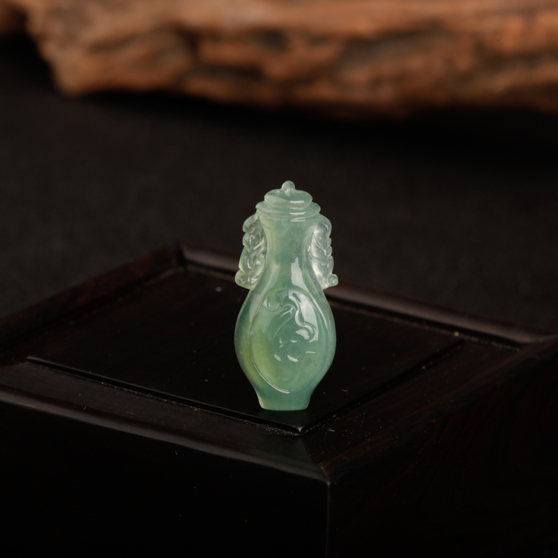 冰种浅绿翡翠平安如意吊坠-红掌柜