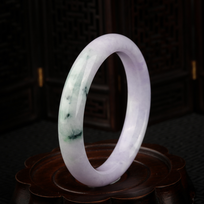 57mm豆种浅紫翡翠手镯-红掌柜