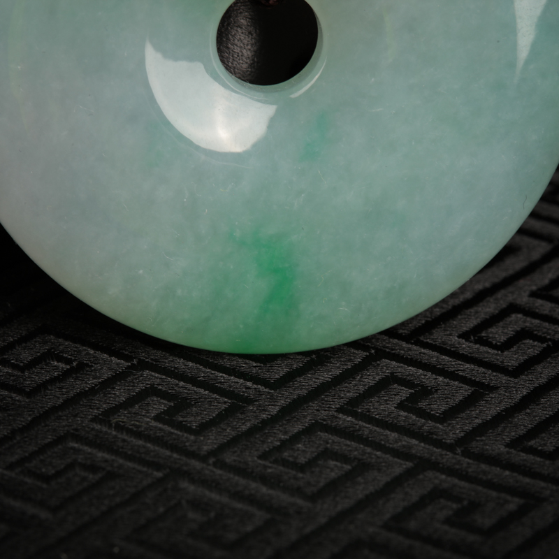 糯种飘翠翡翠平安扣吊坠-红掌柜
