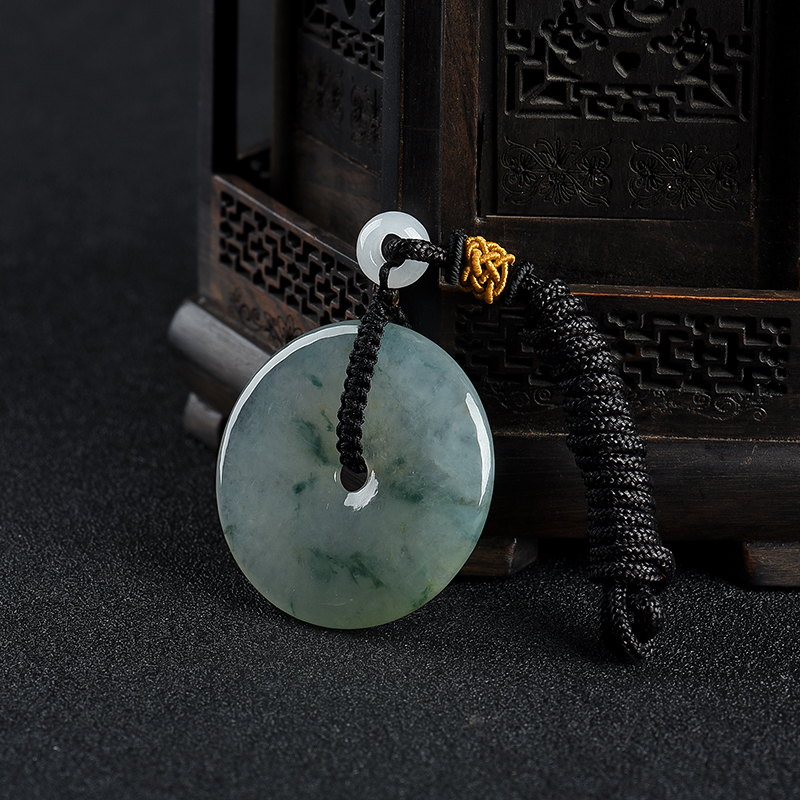 糯冰种翡翠平安扣吊坠-红掌柜
