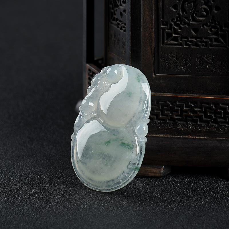 糯冰种翡翠福禄寿吊坠-红掌柜