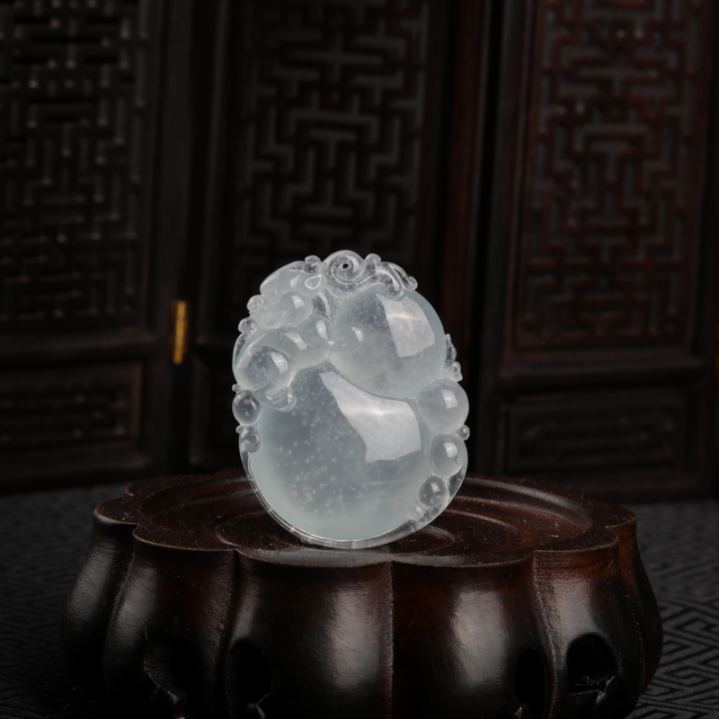 冰种翡翠福禄寿吊坠-红掌柜