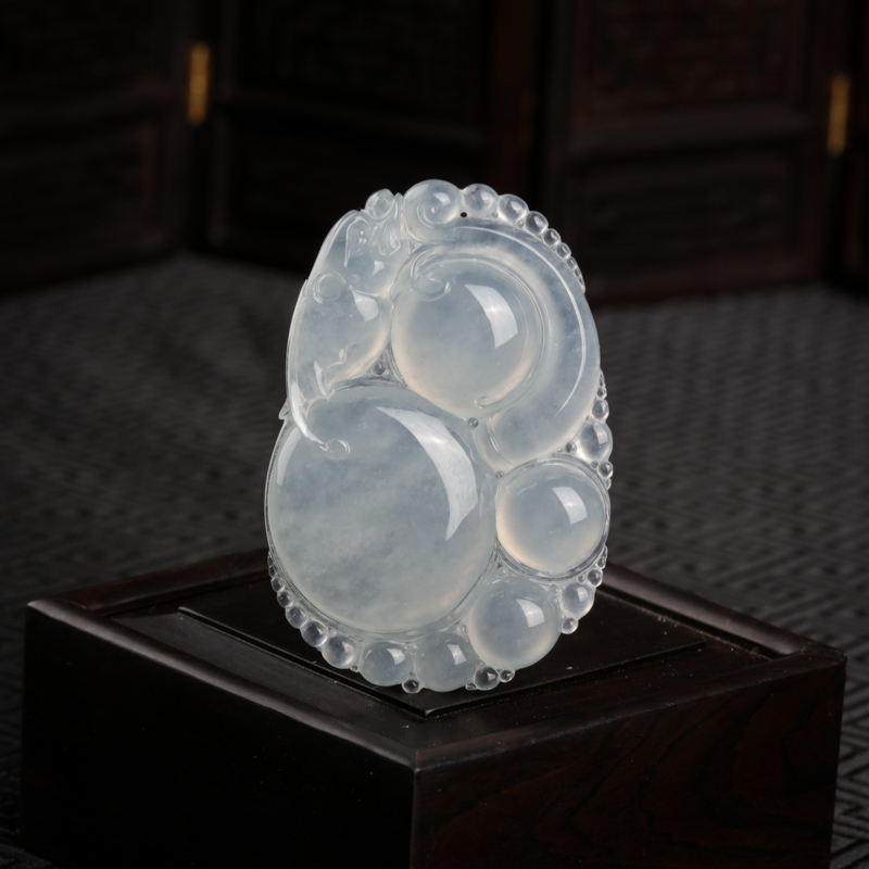 冰种翡翠福禄寿吊坠-红掌柜