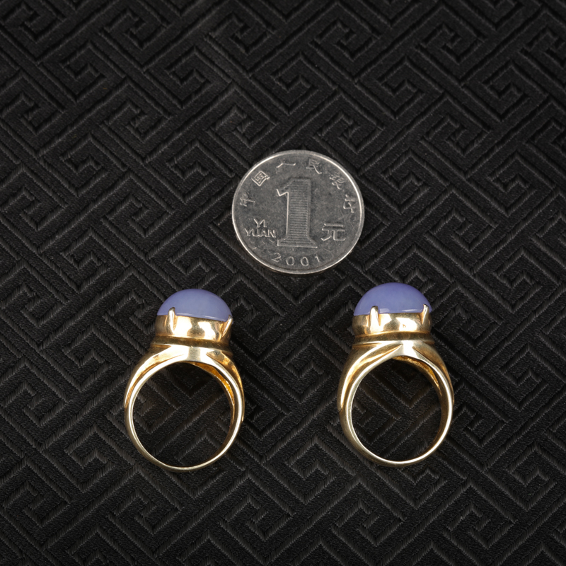 缅甸糯种翡翠戒面-红掌柜