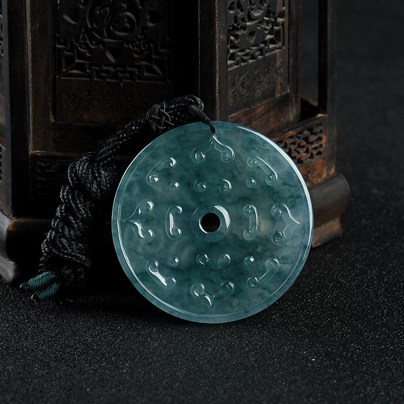 缅甸天然飘花翡翠辰龙吊坠-红掌柜