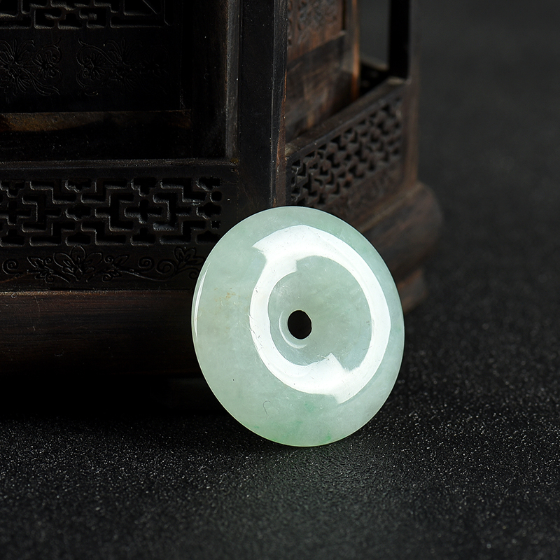 飘翠翡翠平安扣吊坠-红掌柜