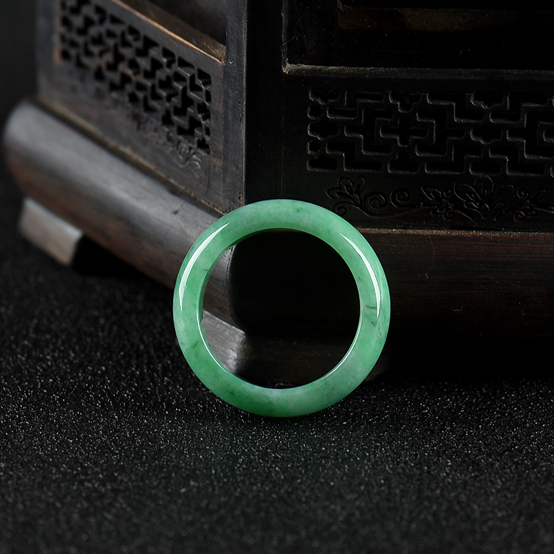 缅甸天然糯种飘翠翡翠戒指、吊坠两用款-红掌柜