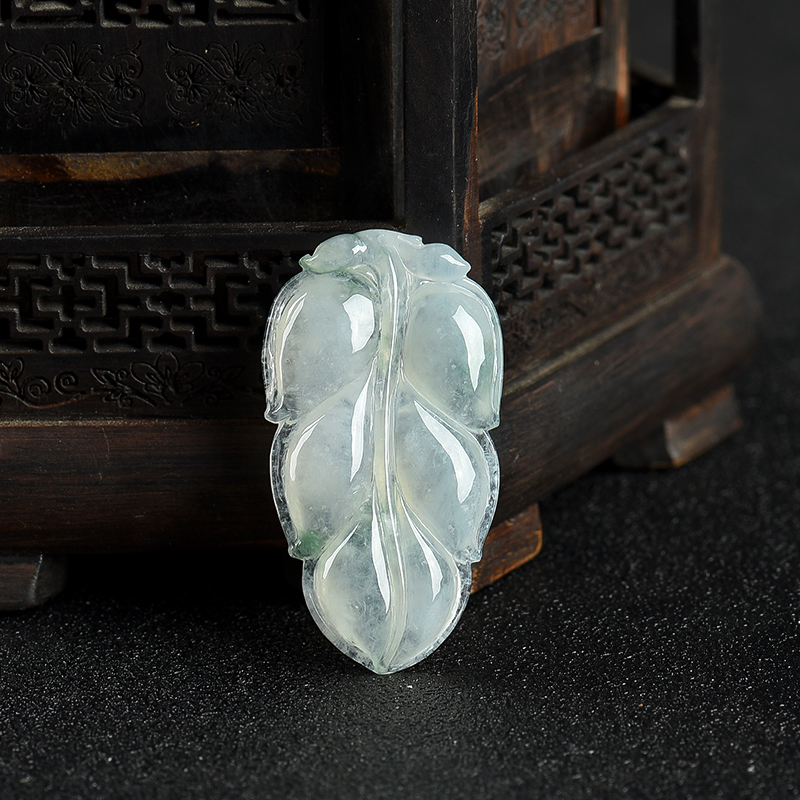 糯种飘花翡翠金枝玉叶吊坠-红掌柜