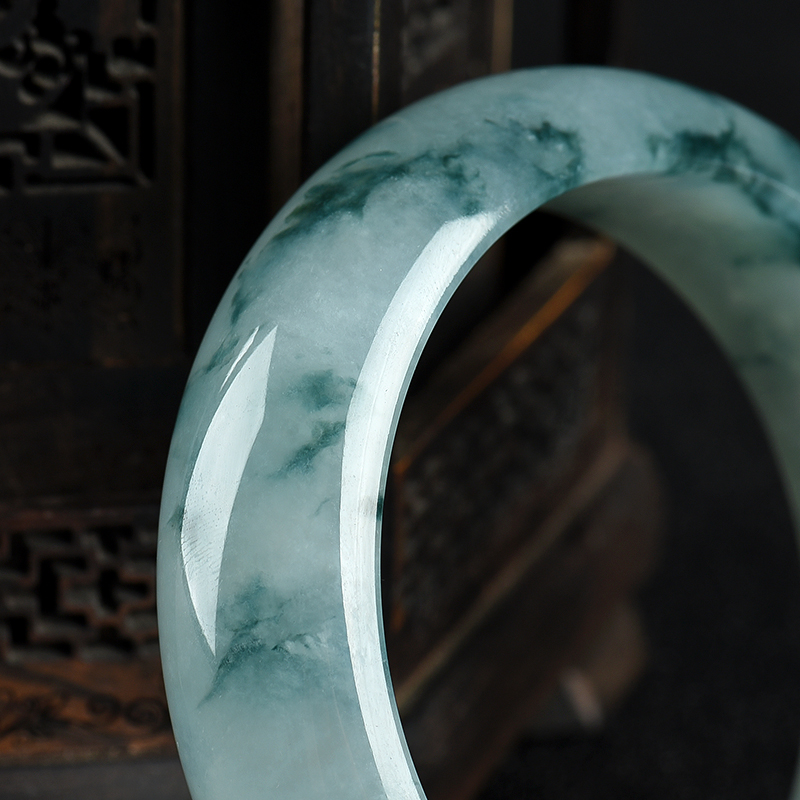 飘花翡翠手镯-红掌柜