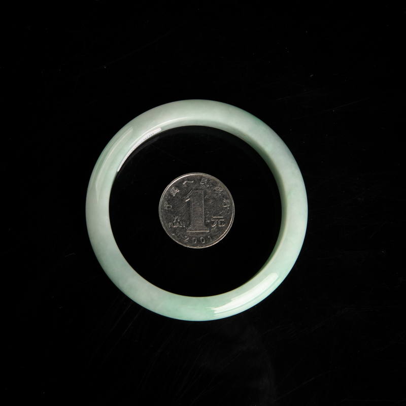 缅甸豆种翡翠手镯-红掌柜