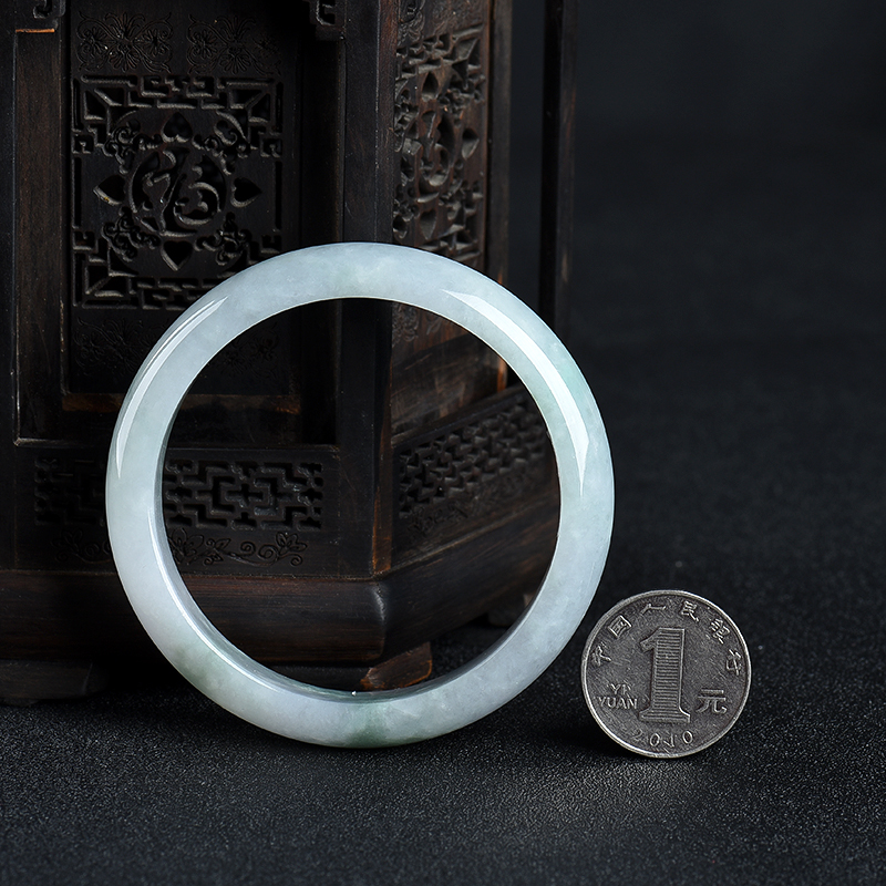 缅甸豆种翡翠手镯-红掌柜