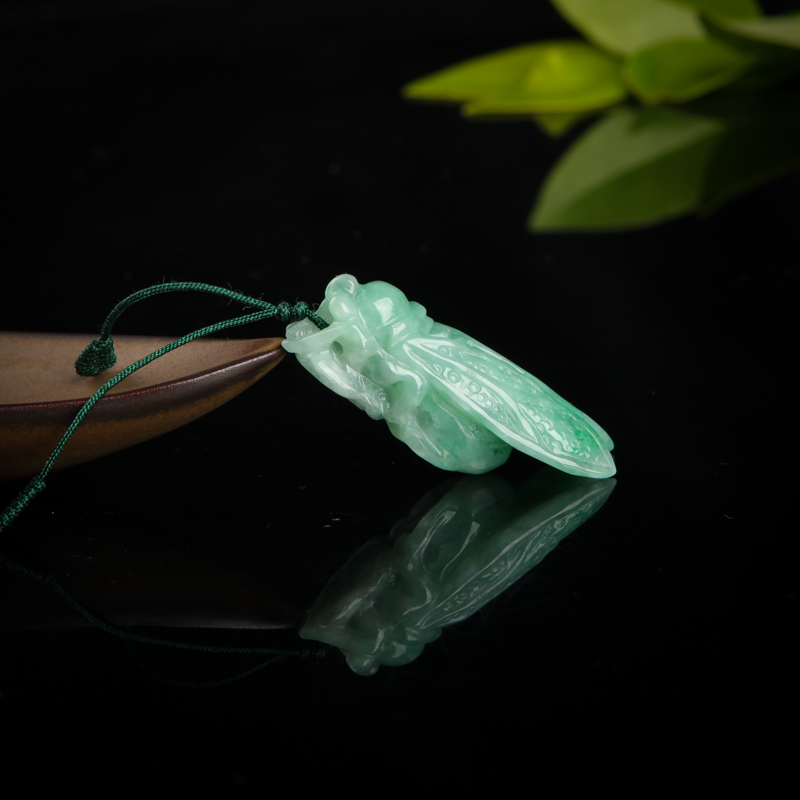 天然豆种飘翠翡翠一鸣惊人吊坠-红掌柜