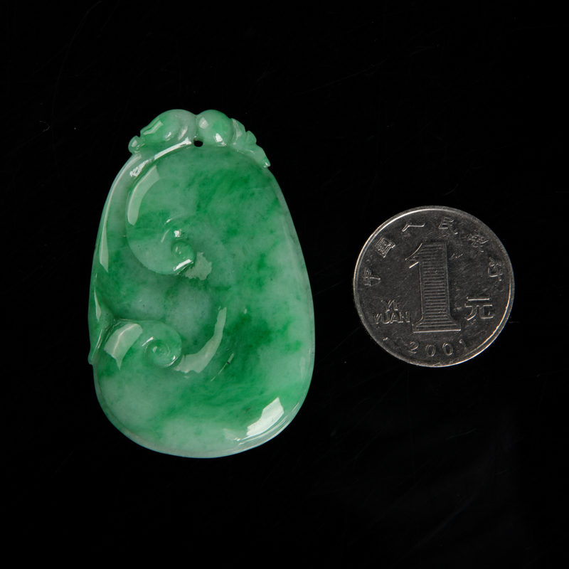 缅甸翡翠如意吊坠-红掌柜