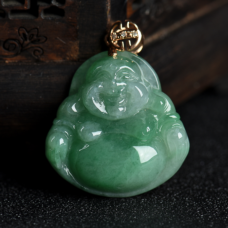 缅甸翡翠佛吊坠-红掌柜