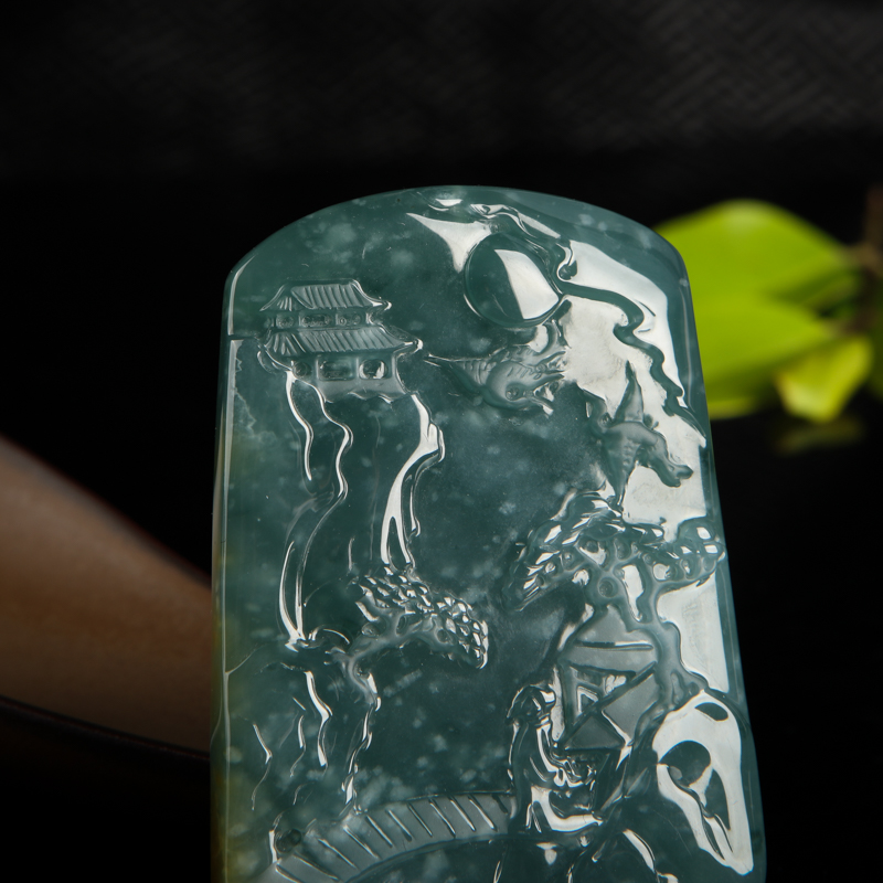 翡翠山水吊坠-红掌柜