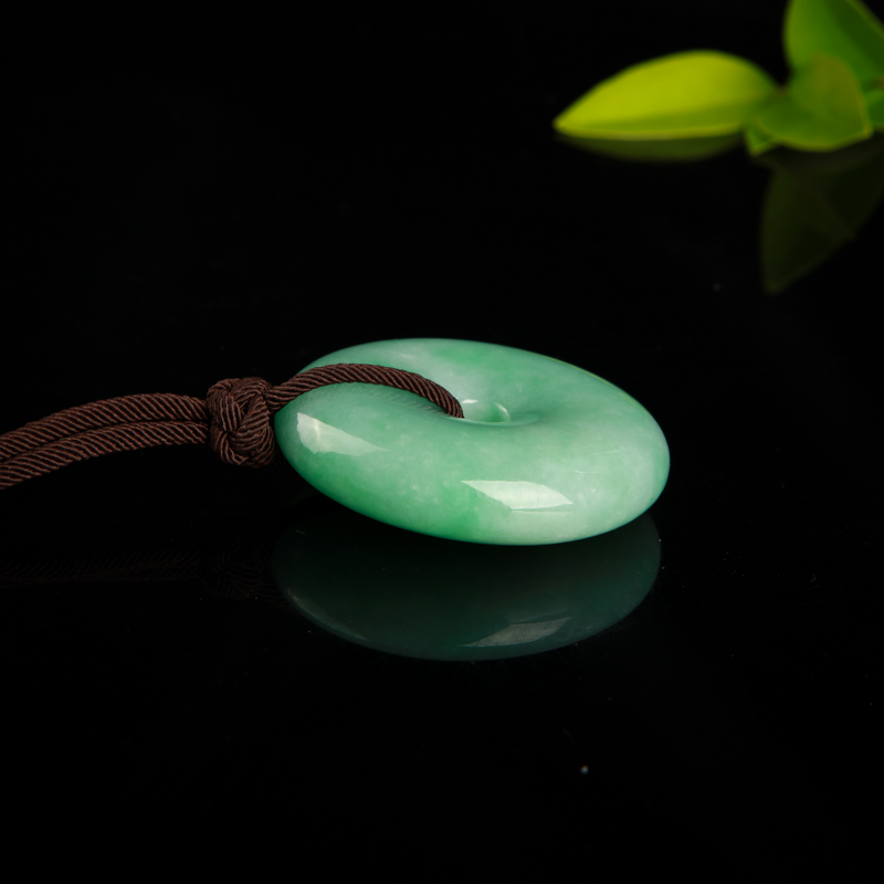 天然翡翠平安扣吊坠-红掌柜