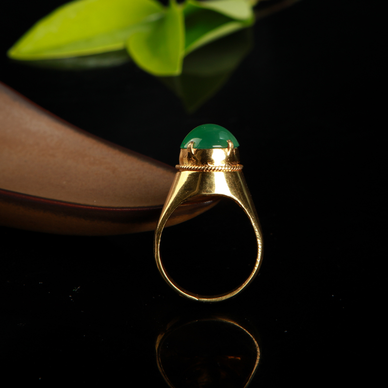 翡翠戒面-红掌柜